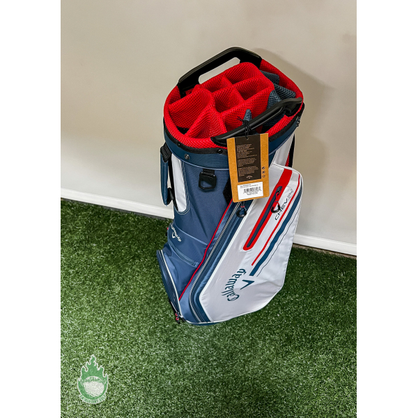 New 2023 Callaway CHEV 14 Way Golf Cart Carry Bag Red/White/Blue