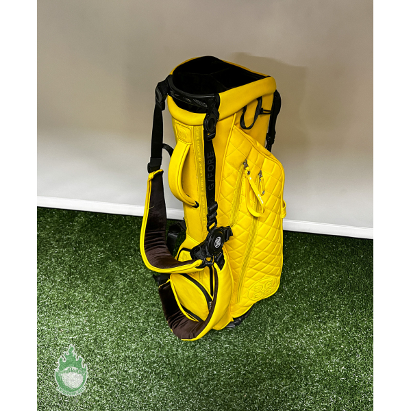 Used G/Fore Golf Daytona Carry Plus Yellow Leather Stand Bag 4-Way