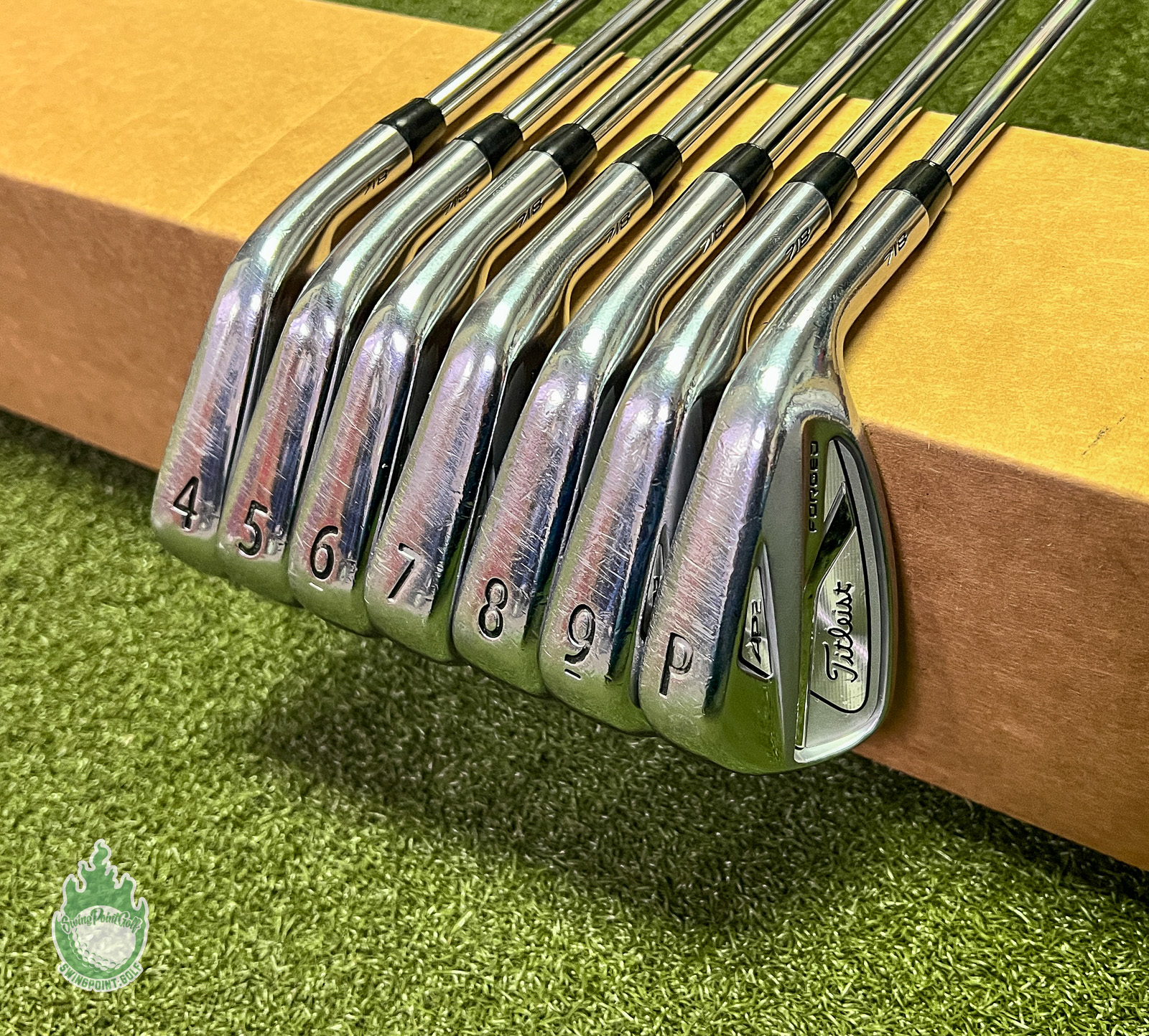 Used RH Titleist 718 AP2 Forged Irons 4-PW Tour White S300 Stiff 