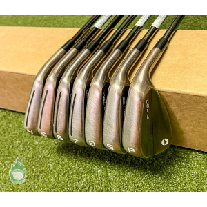 Used RH TaylorMade P-790 Aged Copper Irons 4-PW Tour Lite Stiff Steel Golf Set