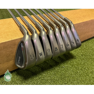Used LH Ping Black Dot G25 Irons 4-PW/UW CFS Regular Flex Steel Golf Club Set