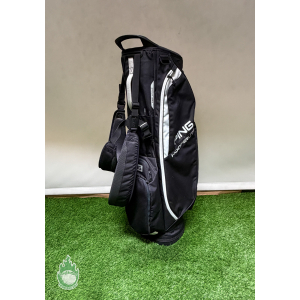 Used PING Hoofer Lite Black/White Golf Stand Bag Dual Backpack Straps