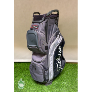 Used Titleist Golf Cart/Carry Bag 15-Way Divided White/Grey/Black w/ Rainhood