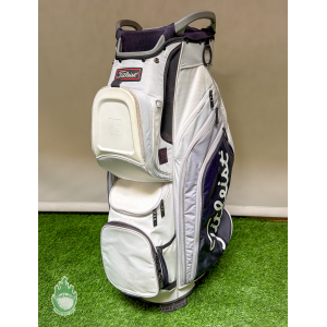 Used Titleist Golf Cart/Carry Bag 15-Way Divided Grey/Black w/ Rainhood