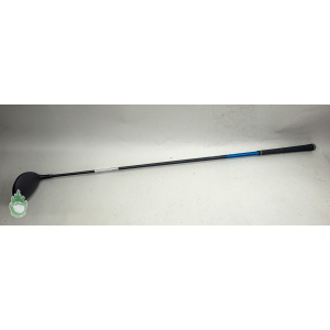 Right-handed Ping G400 Max 9-wood golf club with black head, black graphite shaft and blue grip lying on a light surface.