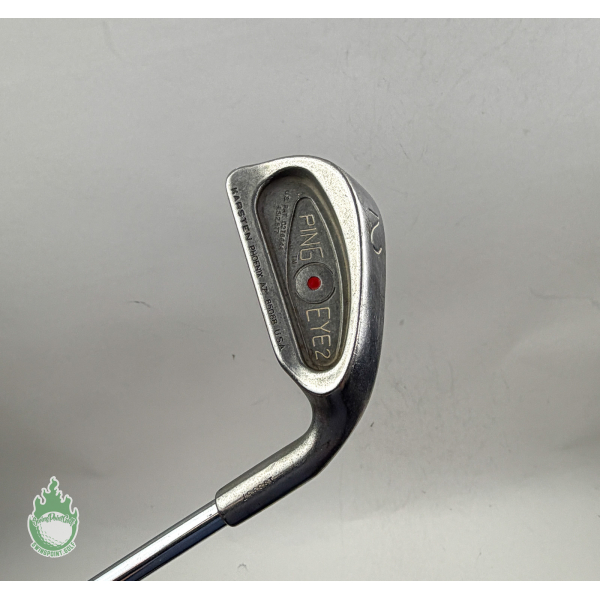 Ping Eye 2 right-handed 2 iron with red dot cavity badge and steel shaft shown against a plain background.