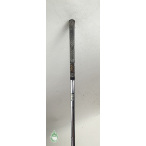 Used Ping Eye 2 iron showing black and white textured Golf Pride grip and chrome steel shaft.