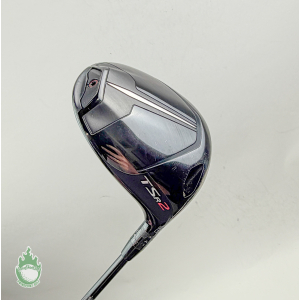 Titleist TSR2 driver clubhead in black and silver with visible TSR2 logo and shaft connection.