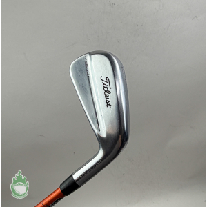 Titleist T250U right-handed 3 iron golf club with silver head and orange graphite shaft.