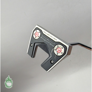 Titleist Scotty Cameron Phantom 5 mallet putter head with “Milled in USA” engraved on the silver top.