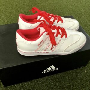 Adidas JR adicross V Junior's Spikeless Golf Shoe Size 2.5M White/Pink