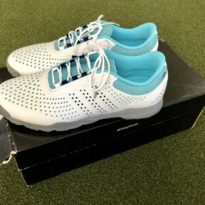 Brand New Adidas W Adipure Sport Women's Golf Shoe Size 9.5M White/Blue/Silver