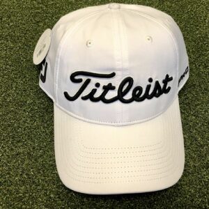 2019 Titleist Tour Performance Adjustable Hat Golf White w/ Black Lettering