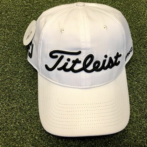 2019 Titleist Tour Performance Adjustable Hat Golf White w/ Black Lettering