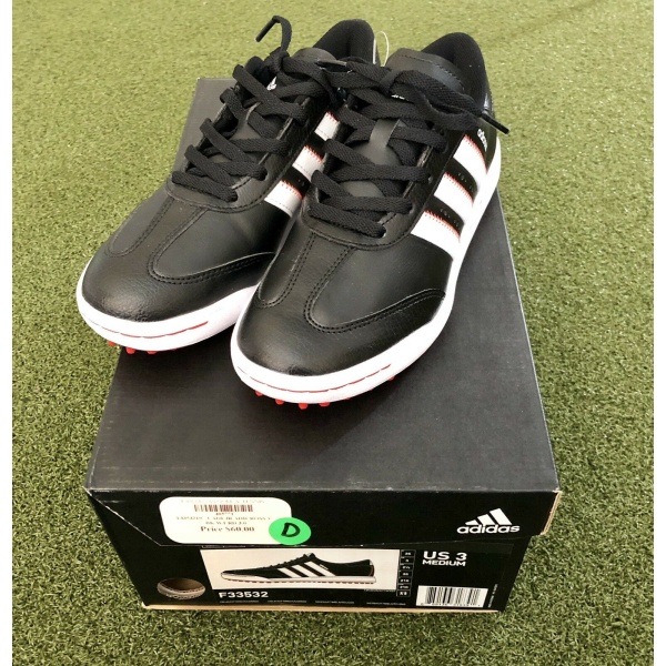 Adidas-JR-adicross-V-Juniors-Spikeless-Golf-Shoe-Size-3M-BlackWhiteRed-202651377071