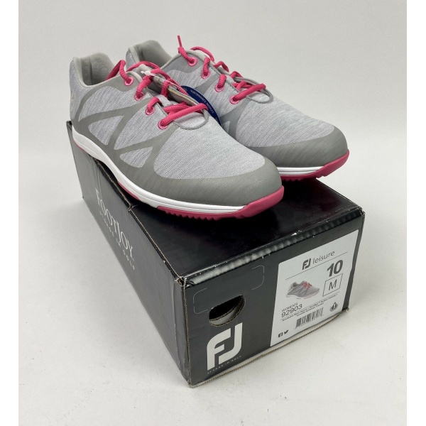 Brand New In Box FootJoy Leisure Women's Spikeless Golf Shoe Size 10 Grey/Pink