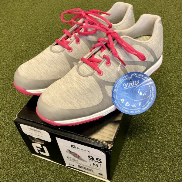 Brand New In Box FootJoy Leisure Women's Spikeless Golf Shoe Size 9.5M Grey/Pink