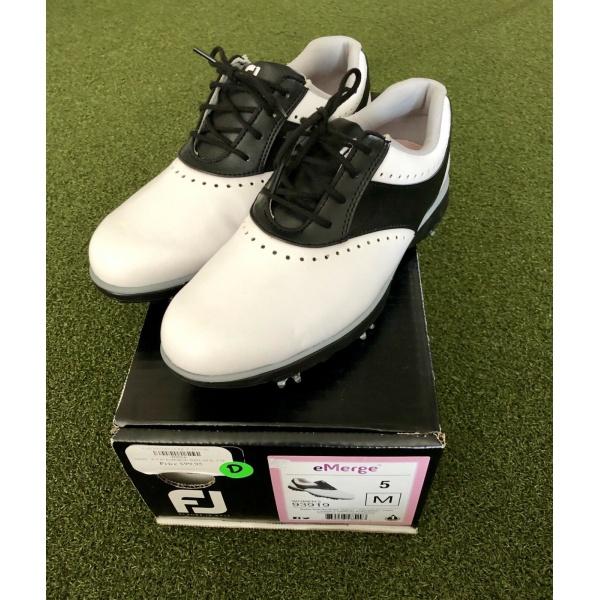 New FootJoy eMerge Women's Golf Shoe Size 5M White/Black