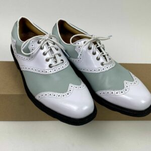 2015 Footjoy FJ ICON Myjoys Traditional Mens Golf Shoes 52096 White & Mint 8.5