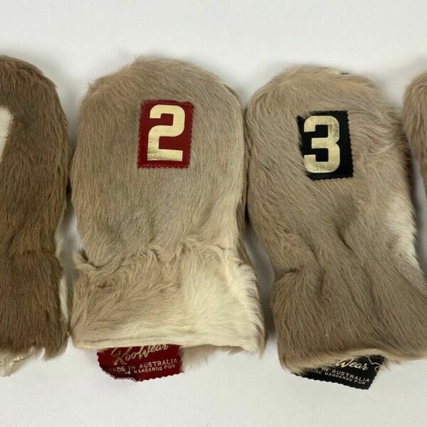 Lot Of 4 Roo Wear Genuine Kangaroo Fur & Leather Golf Club Covers 