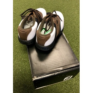 New-FootJoy-Junior-Golf-Shoes-Size-2M-BrownBlackWhite-192919731414-3