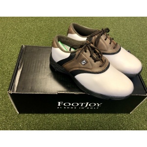 New-FootJoy-Junior-Golf-Shoes-Size-2M-BrownBlackWhite-192919731414-4