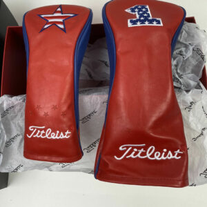 New Titleist Premium Leather Headcover US Open Limited Set of 2 Rare Red &