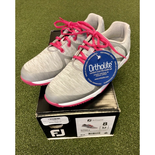 Brand New In Box FootJoy Leisure Women's Spikeless Golf Shoe Size 8M Grey/Pink