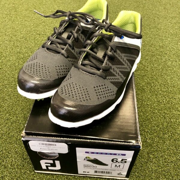 Brand New In Box FootJoy Sport SL Women's Golf Shoe Size 6.5M Black/Grey/Lime
