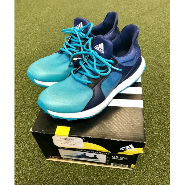 Adidas-W-Climacross-Boost-Womens-Golf-Shoe-Size-55M-BlueTurquoiseBlack-202647376087