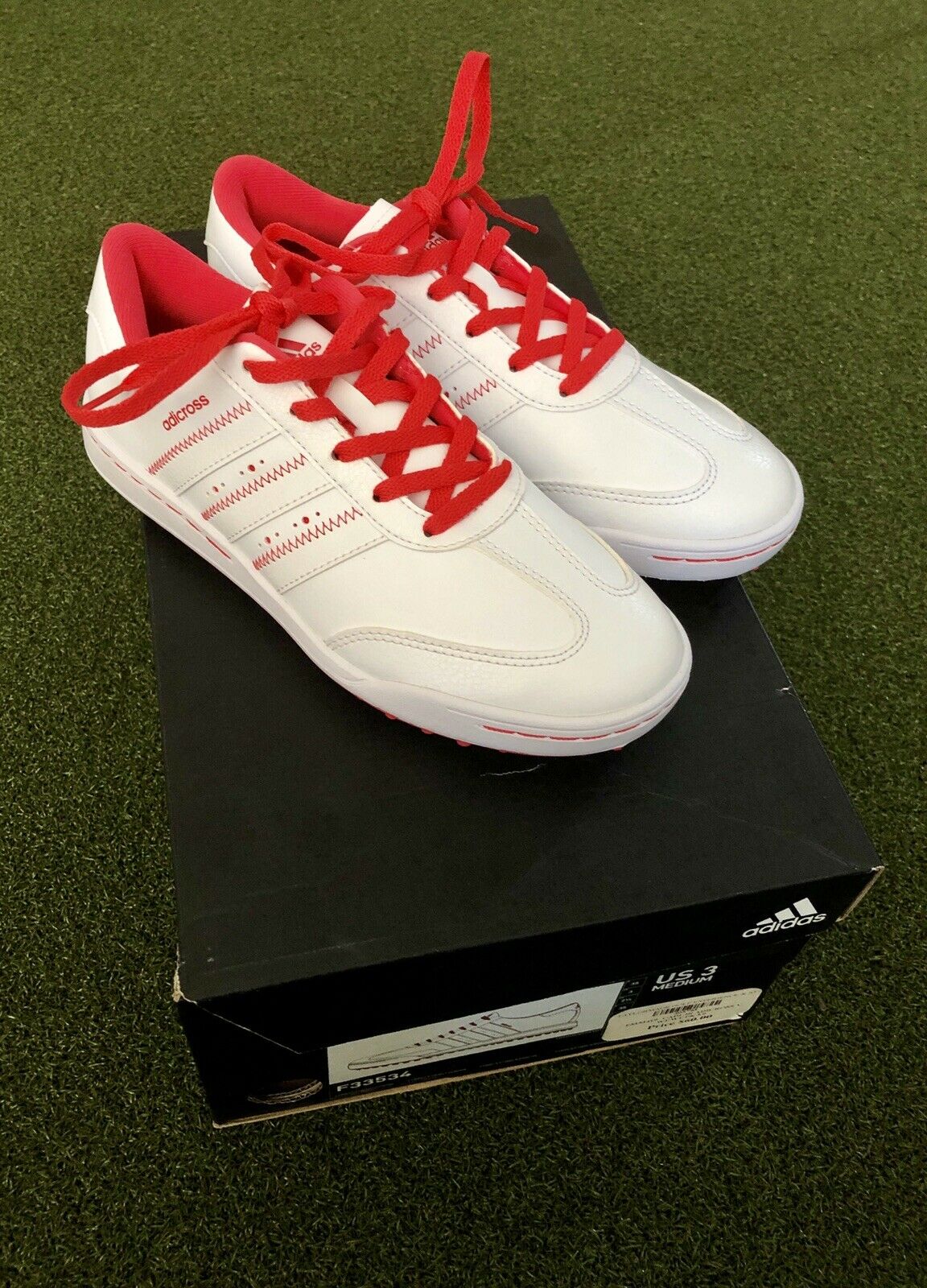 New Adidas JR adicross V Junior's Spikeless Golf Shoe Size 3M