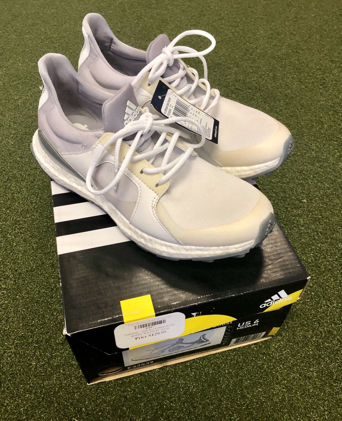 Brand New In Box Adidas W Climacross Boost Women s Golf Shoe Size 6M Gray White SwingPoint Golf