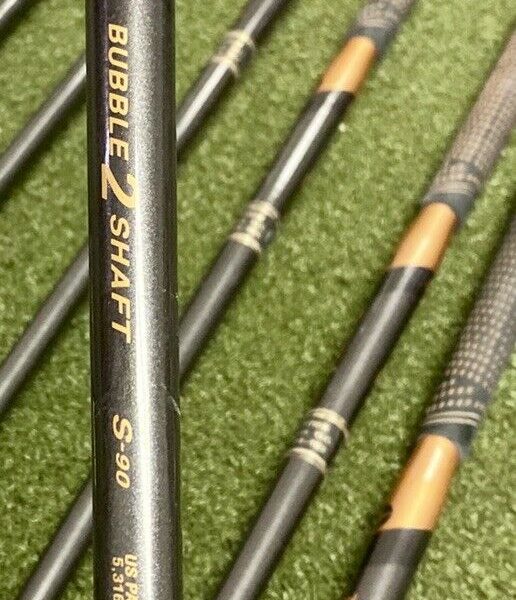 Used TaylorMade Ti Bubble 2 Irons 3-PW/SW 90g Stiff Flex Graphite