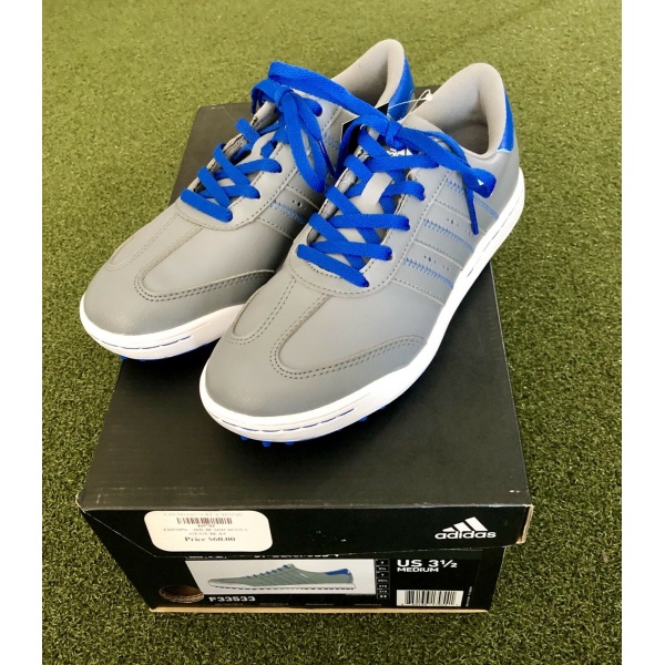 Adidas-JR-adicross-V-Juniors-Spikeless-Golf-Shoe-Size-35M-GrayGrayBlue-192887092388