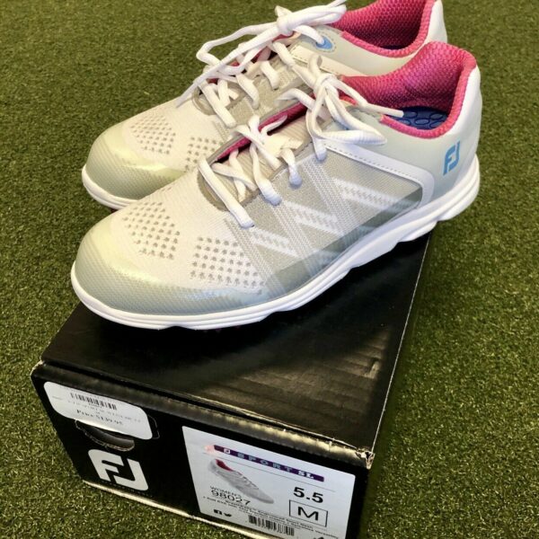 Brand New In Box FootJoy Sport SL Women's Golf Shoe Size 5.5M White/Grey/Pink