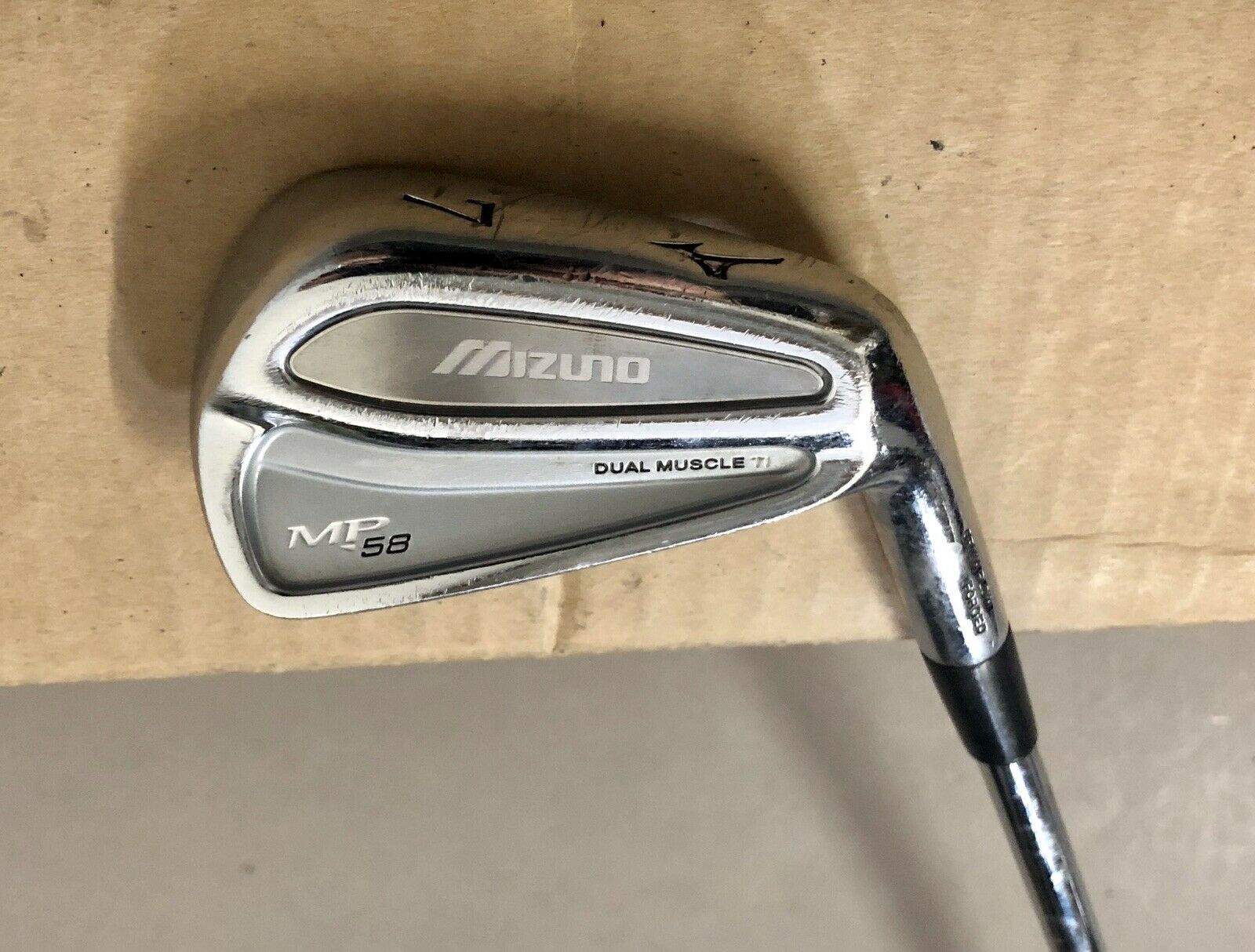 RH Mizuno MP 58 Dual Muscle Ti Forged 7 Iron FCM 5.5 Firm Flex Steel Golf Club SwingPoint Golf